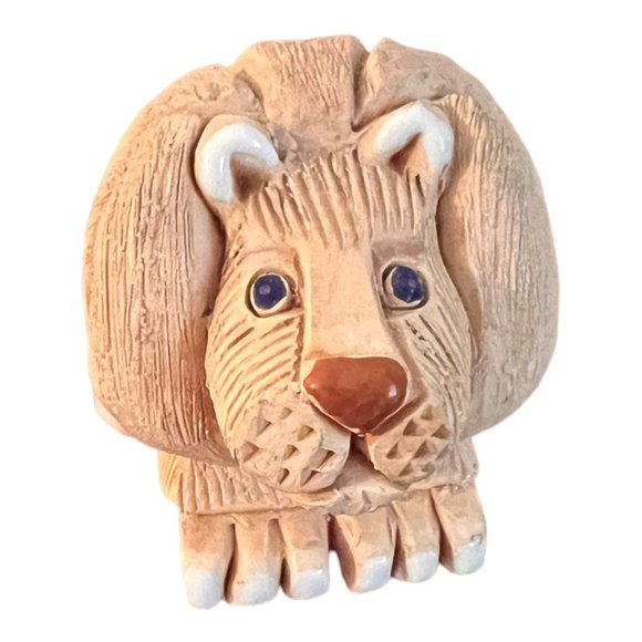 Artesania Rinconada Other - Artesania Rinconada LION Hand Carved Clay Figurine Signed Vintage